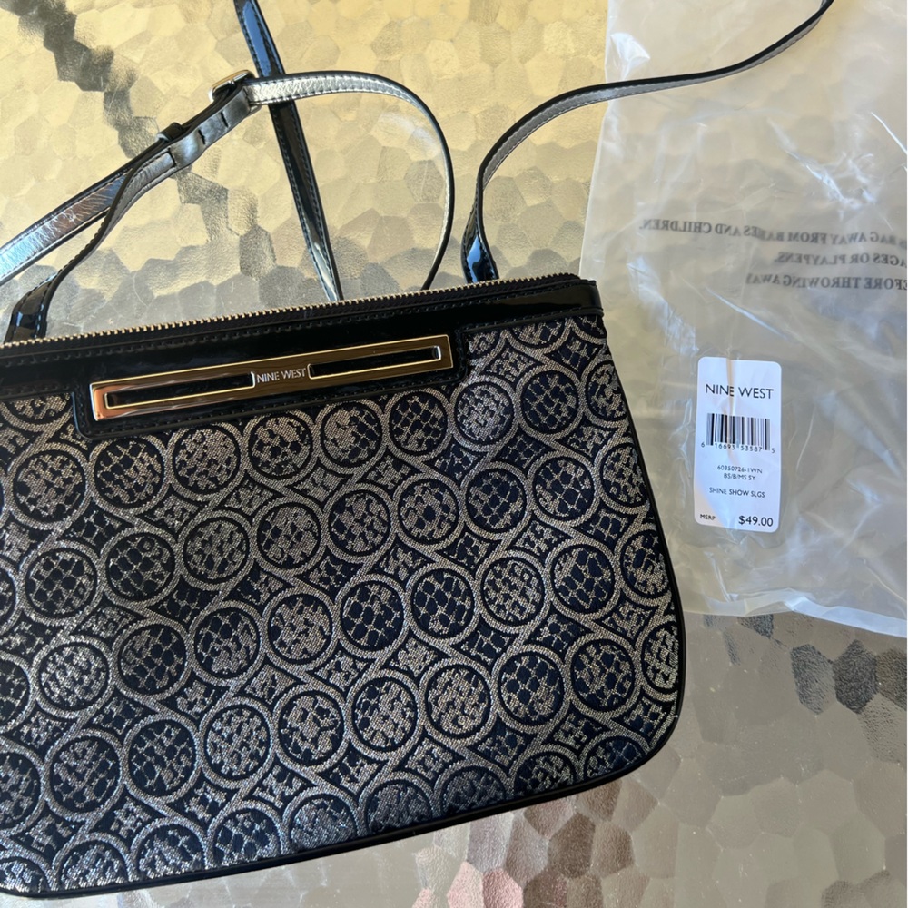 Nine West Black and Silver Circle Design Bag